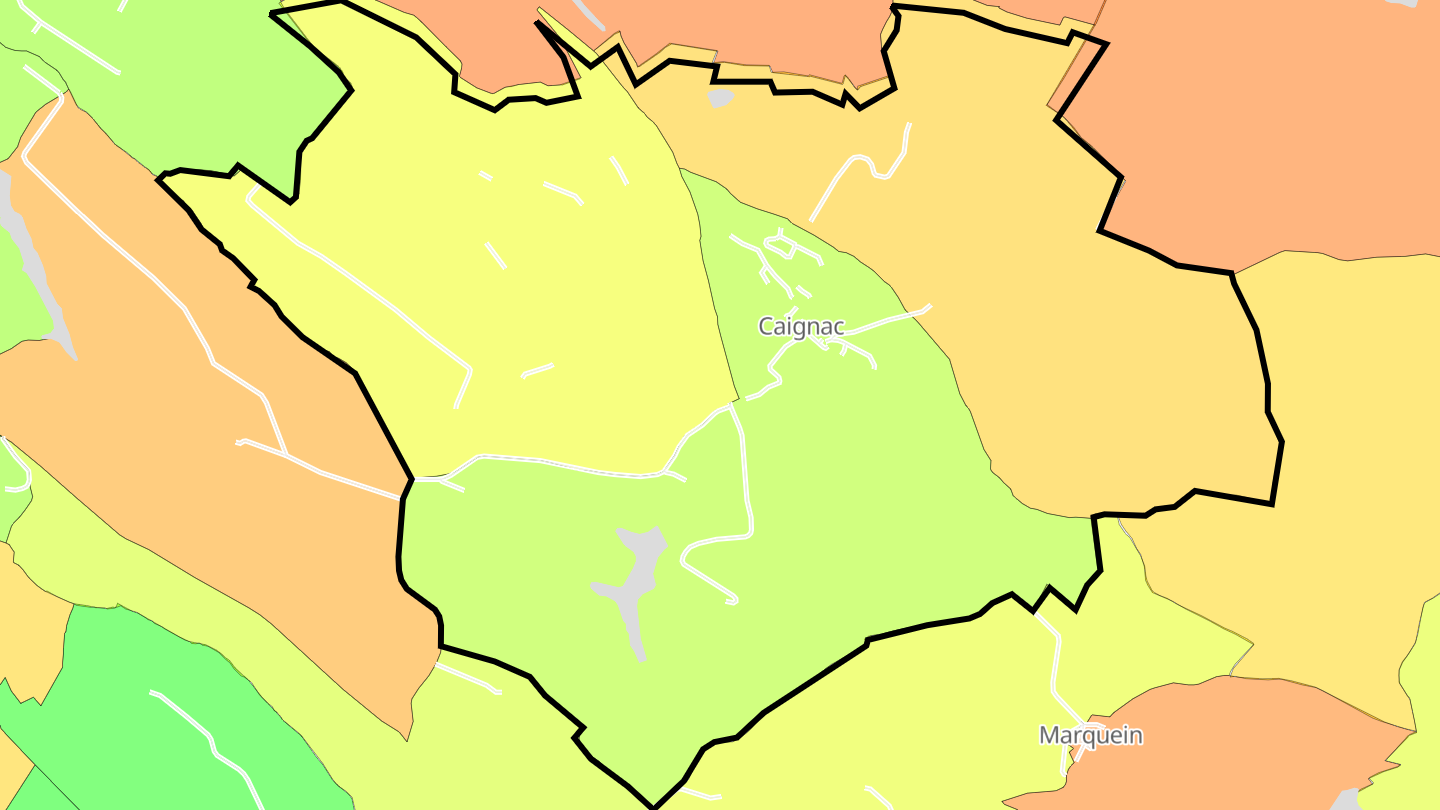 Carte des prix de l'immobilier Caignac