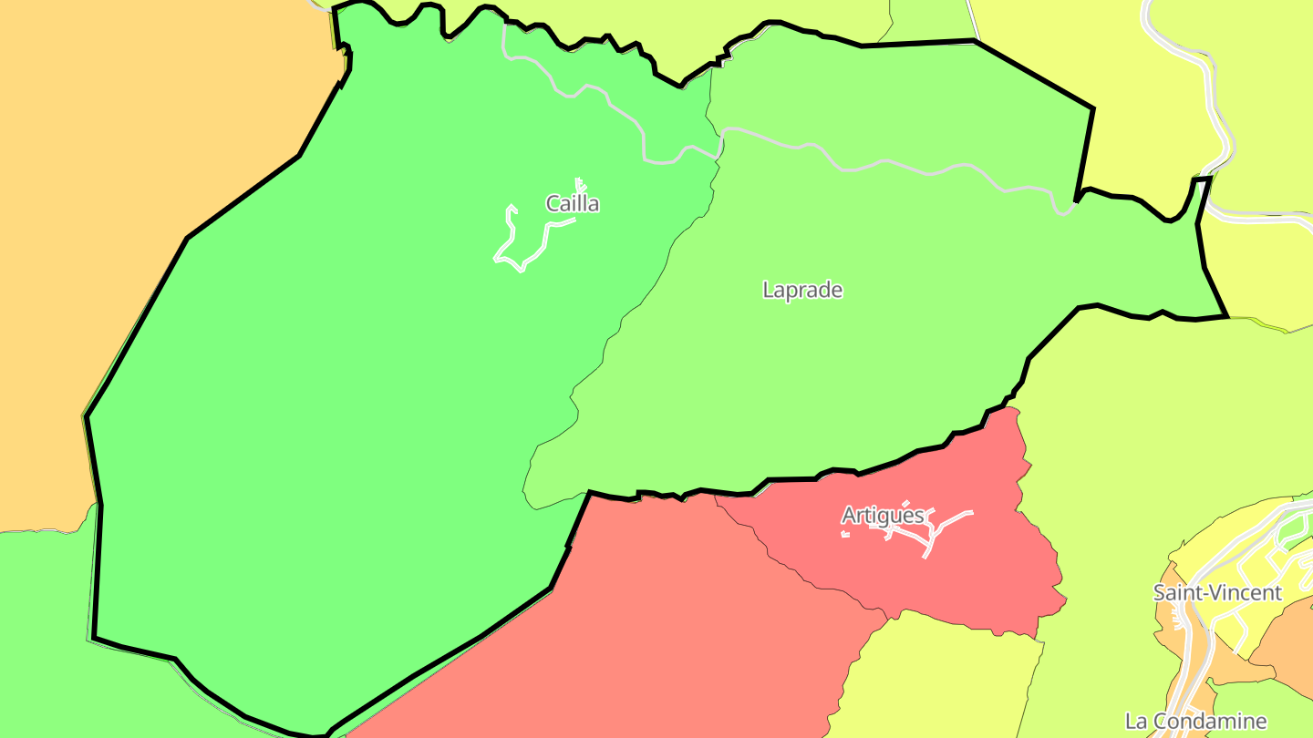 Carte des prix de l'immobilier Cailla