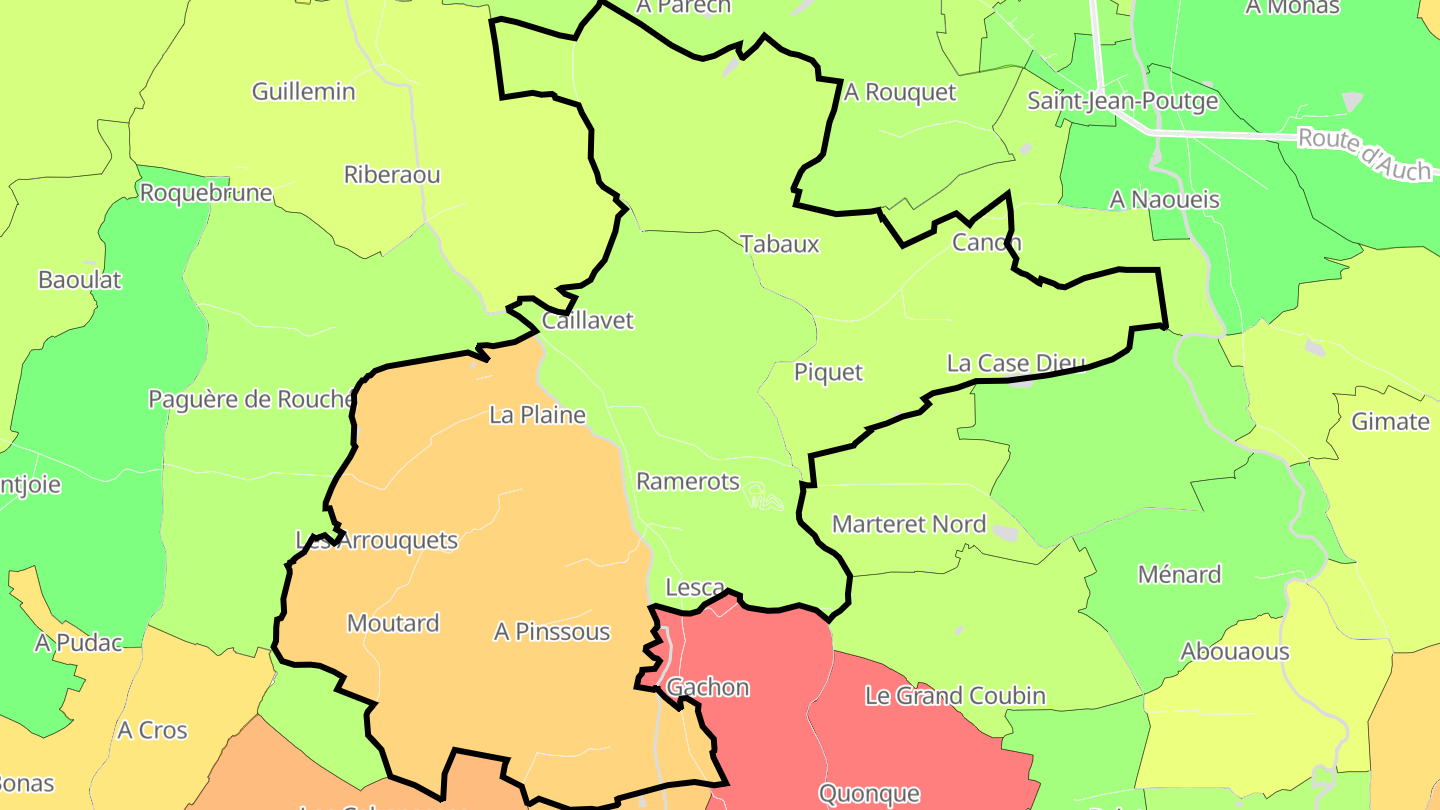 Carte des prix de l'immobilier Caillavet