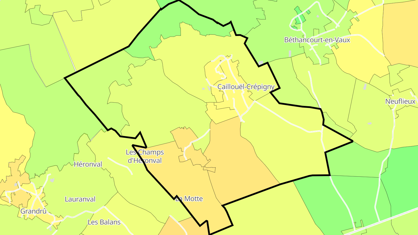 Carte des prix de l'immobilier Caillouël-Crépigny
