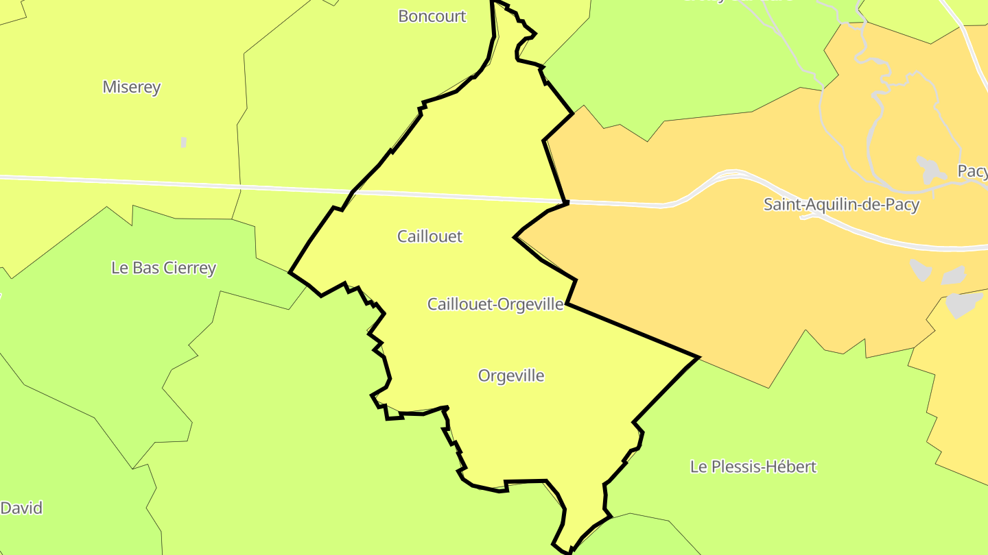 Carte des prix de l'immobilier Caillouet-Orgeville
