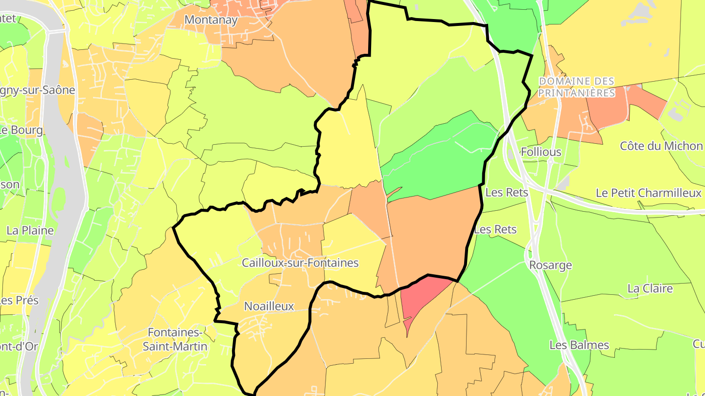 Carte des prix de l'immobilier Cailloux-sur-Fontaines