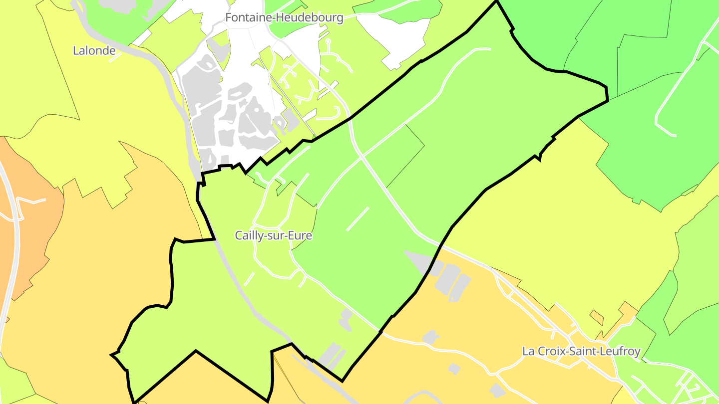 Carte des prix de l'immobilier Cailly-sur-Eure