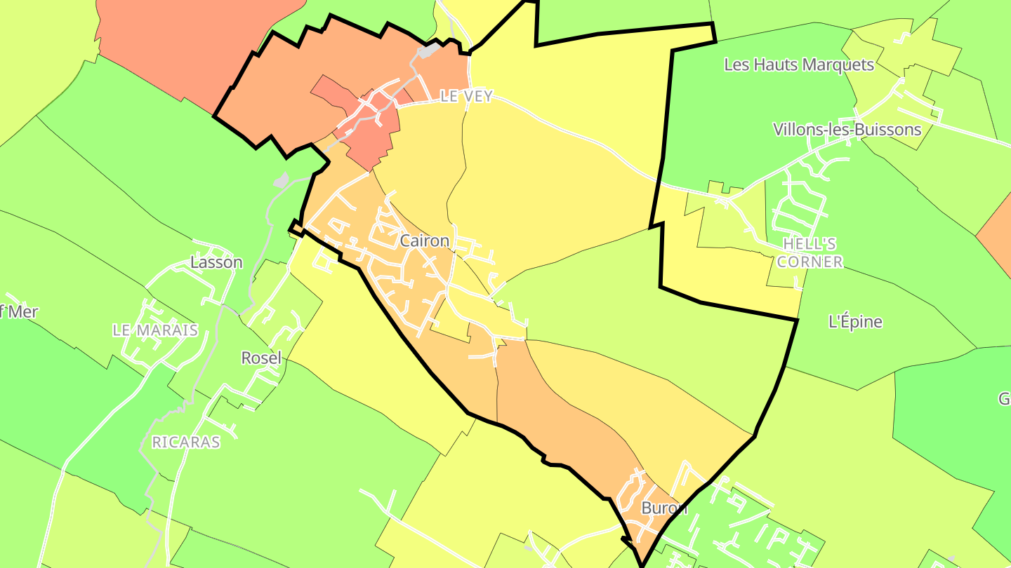 Carte des prix de l'immobilier Cairon