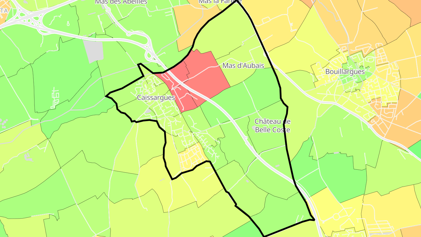 Carte des prix de l'immobilier Caissargues
