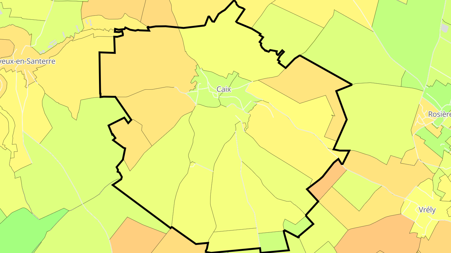 Carte des prix de l'immobilier Caix