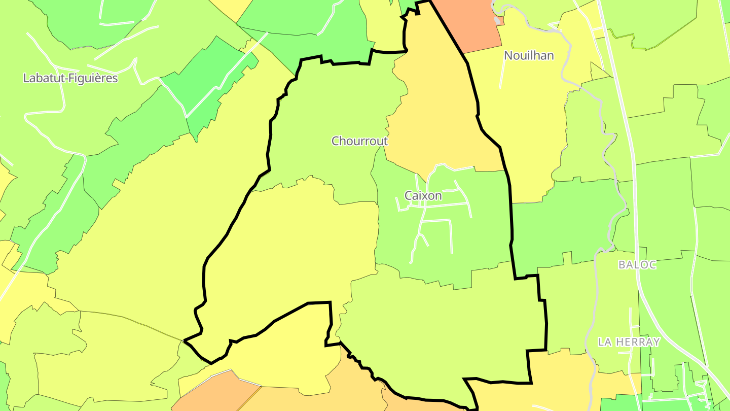 Carte des prix de l'immobilier Caixon
