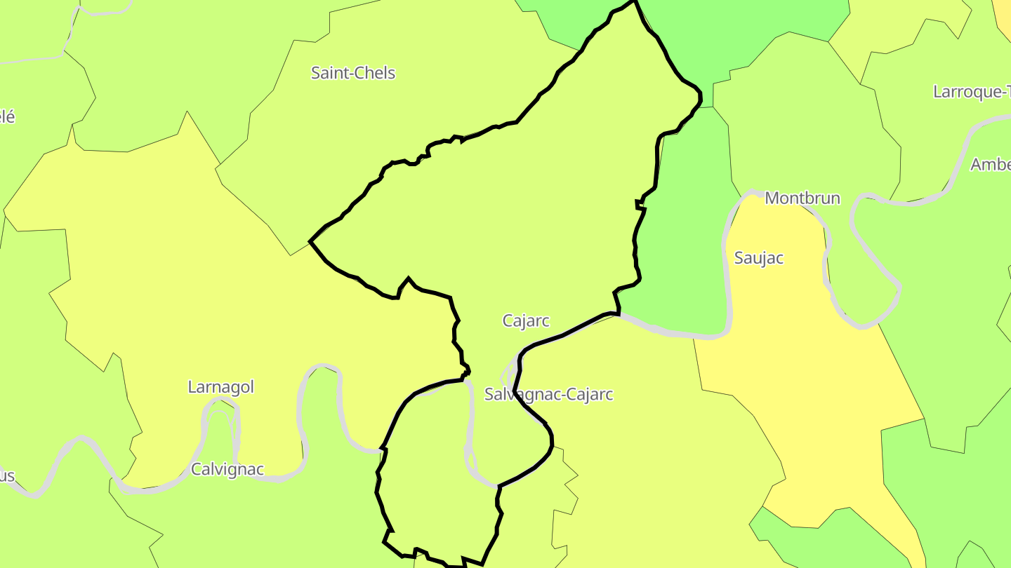 Carte des prix de l'immobilier Cajarc
