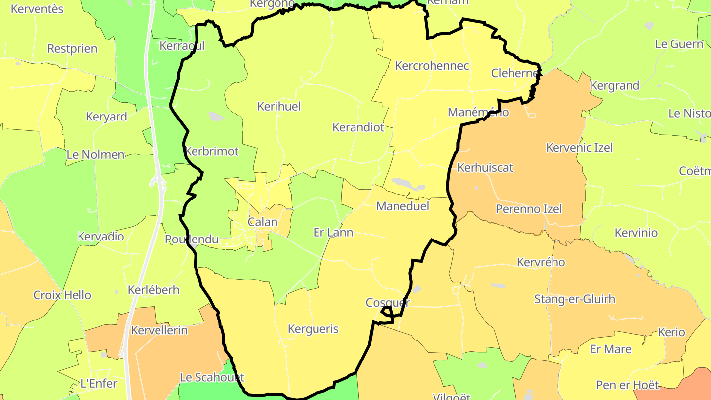 Carte des prix de l'immobilier Calan