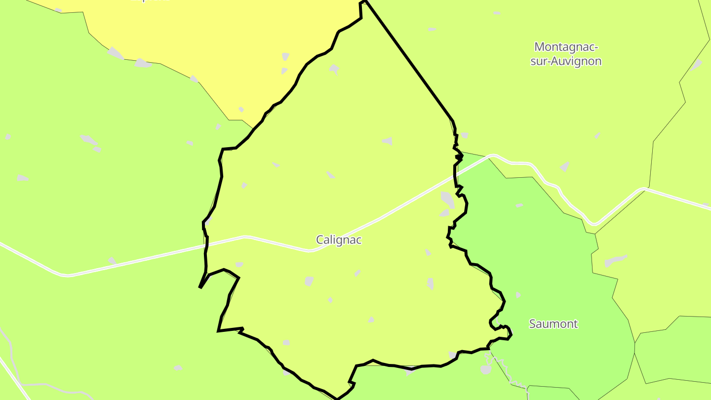 Carte des prix de l'immobilier Calignac
