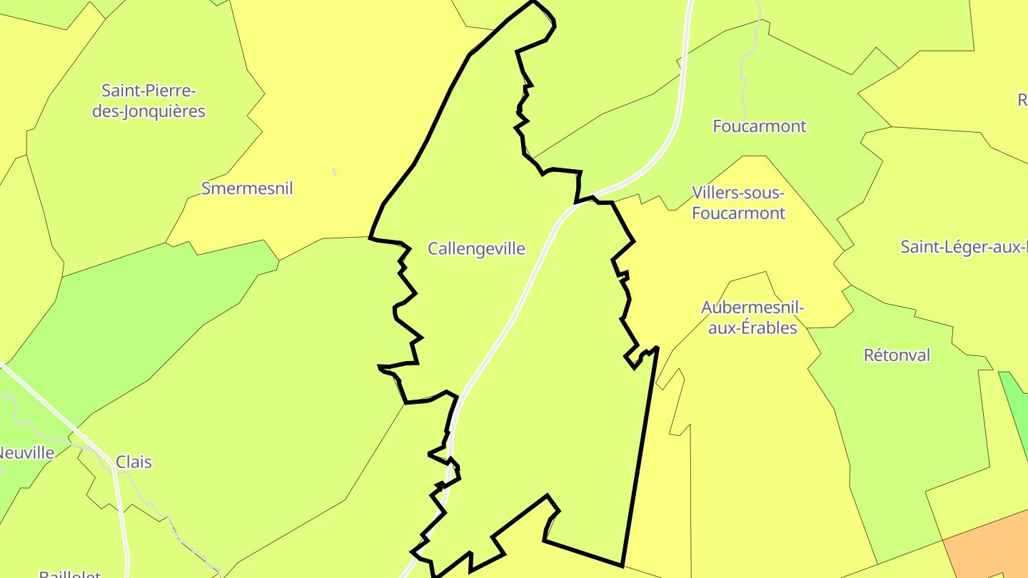 Carte des prix de l'immobilier Callengeville