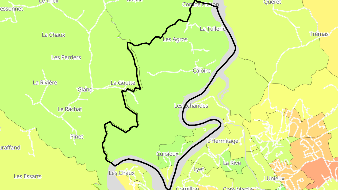 Carte des prix de l'immobilier Çaloire
