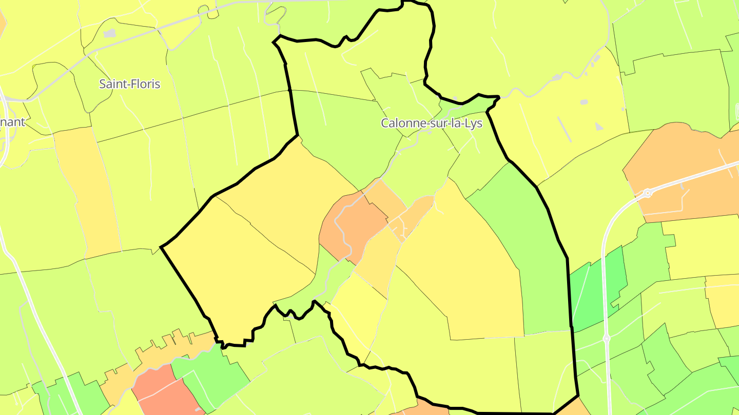 Carte des prix de l'immobilier Calonne-sur-la-Lys