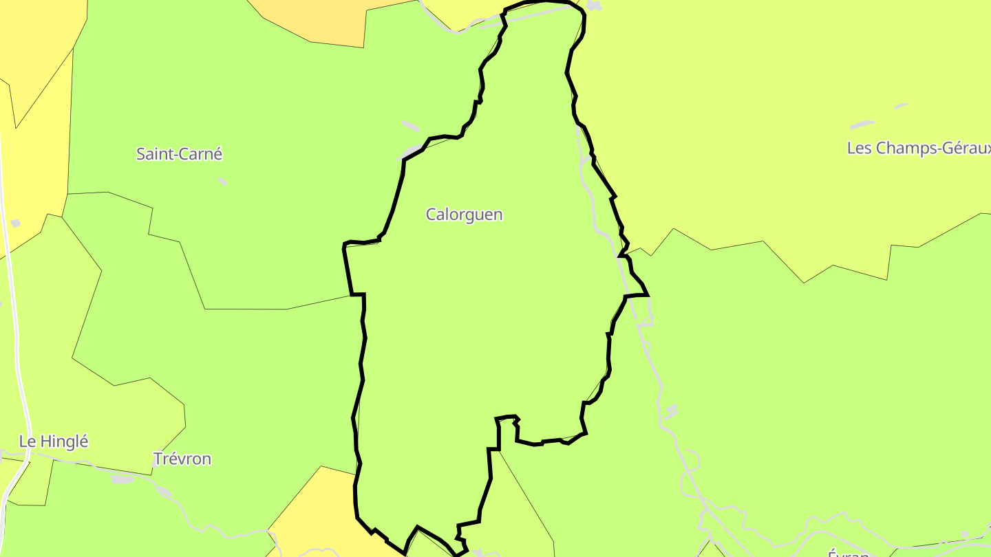 Carte des prix de l'immobilier Calorguen