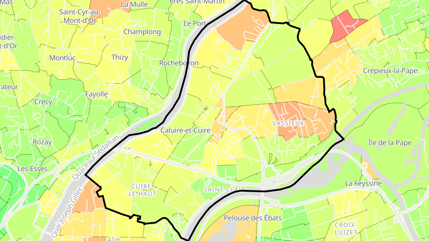 Carte des prix de l'immobilier Caluire-et-Cuire