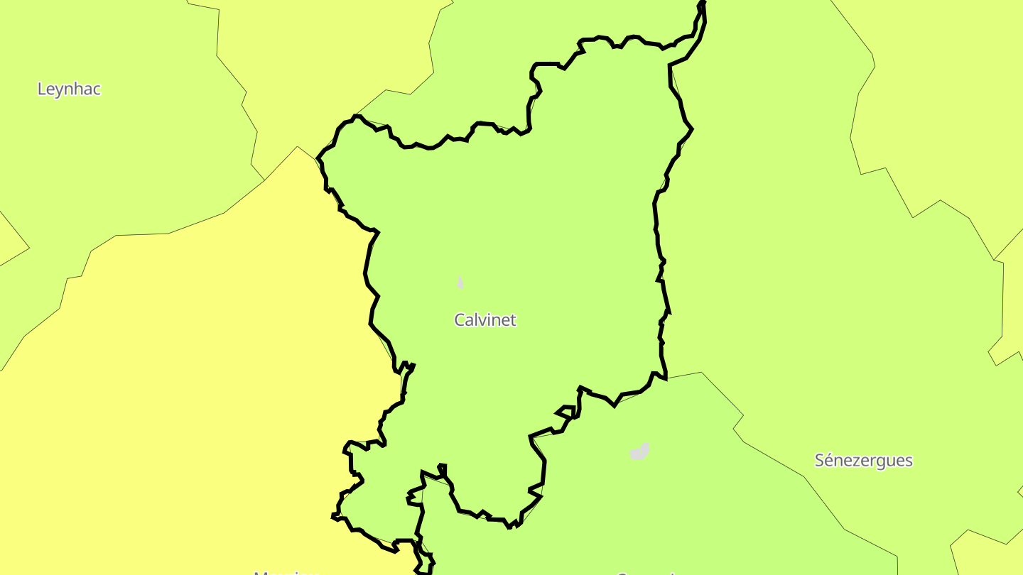 Carte des prix de l'immobilier Calvinet