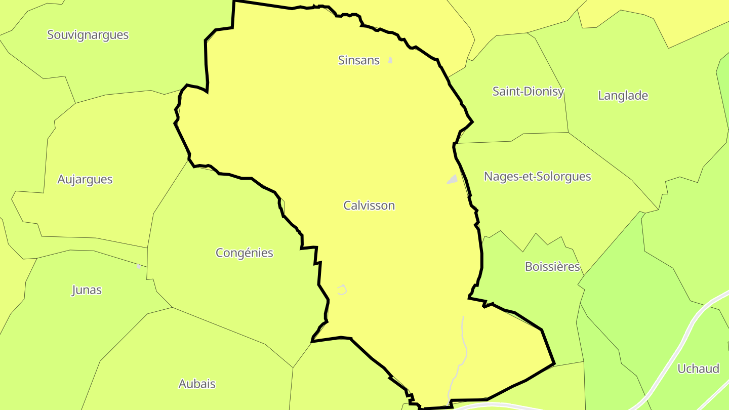 Carte des prix de l'immobilier Calvisson