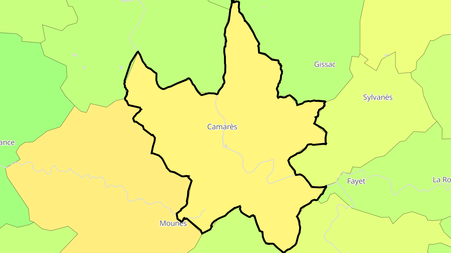 Carte des prix de l'immobilier Camarès