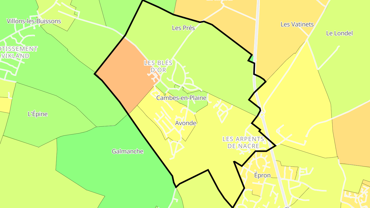 Carte des prix de l'immobilier Cambes-en-Plaine