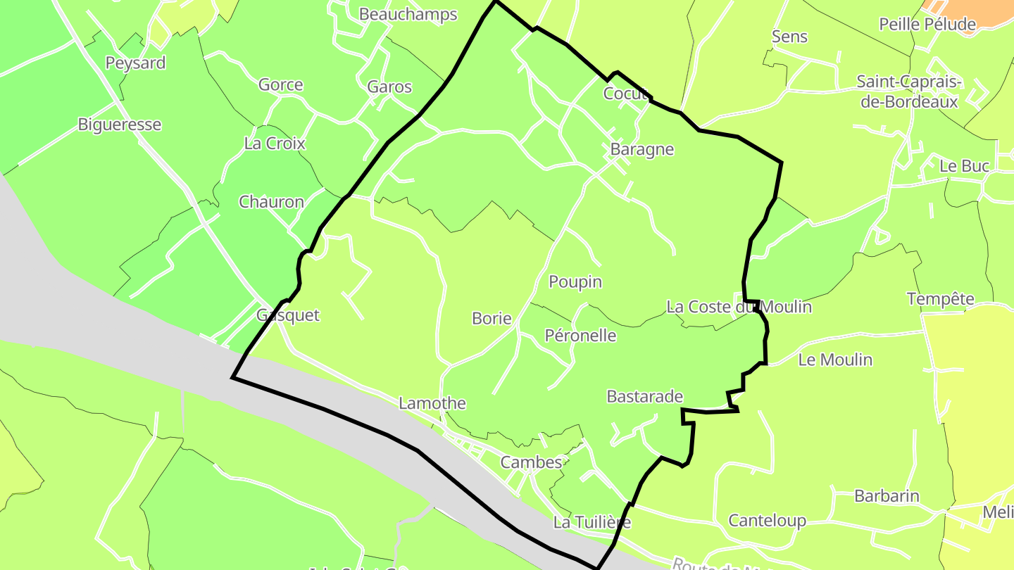 Carte des prix de l'immobilier Cambes