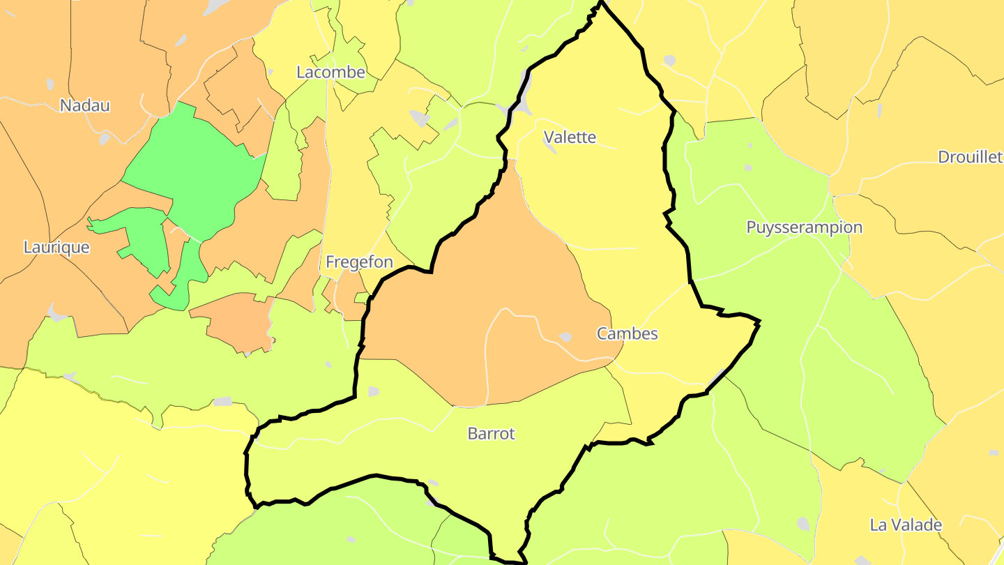 Carte des prix de l'immobilier Cambes