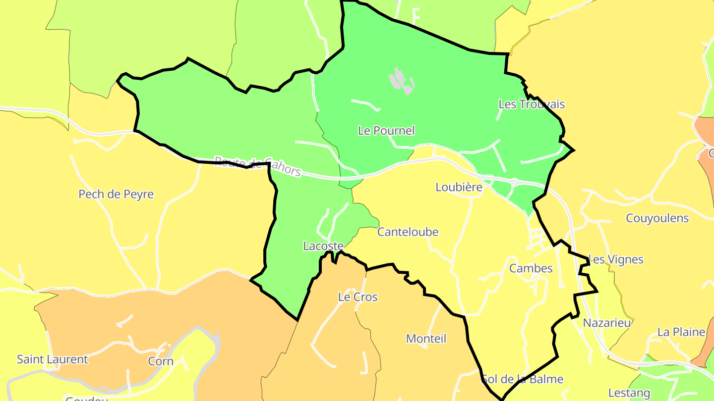 Carte des prix de l'immobilier Cambes