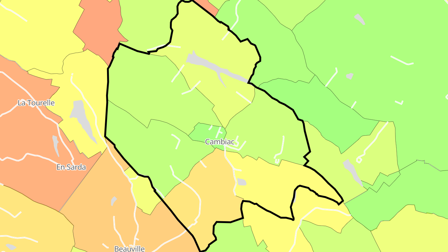 Carte des prix de l'immobilier Cambiac