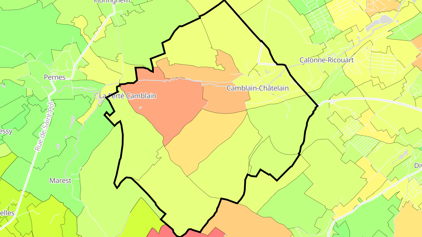 Carte des prix de l'immobilier Camblain-Châtelain