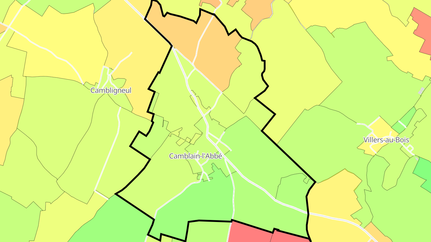 Carte des prix de l'immobilier Camblain-l'Abbé