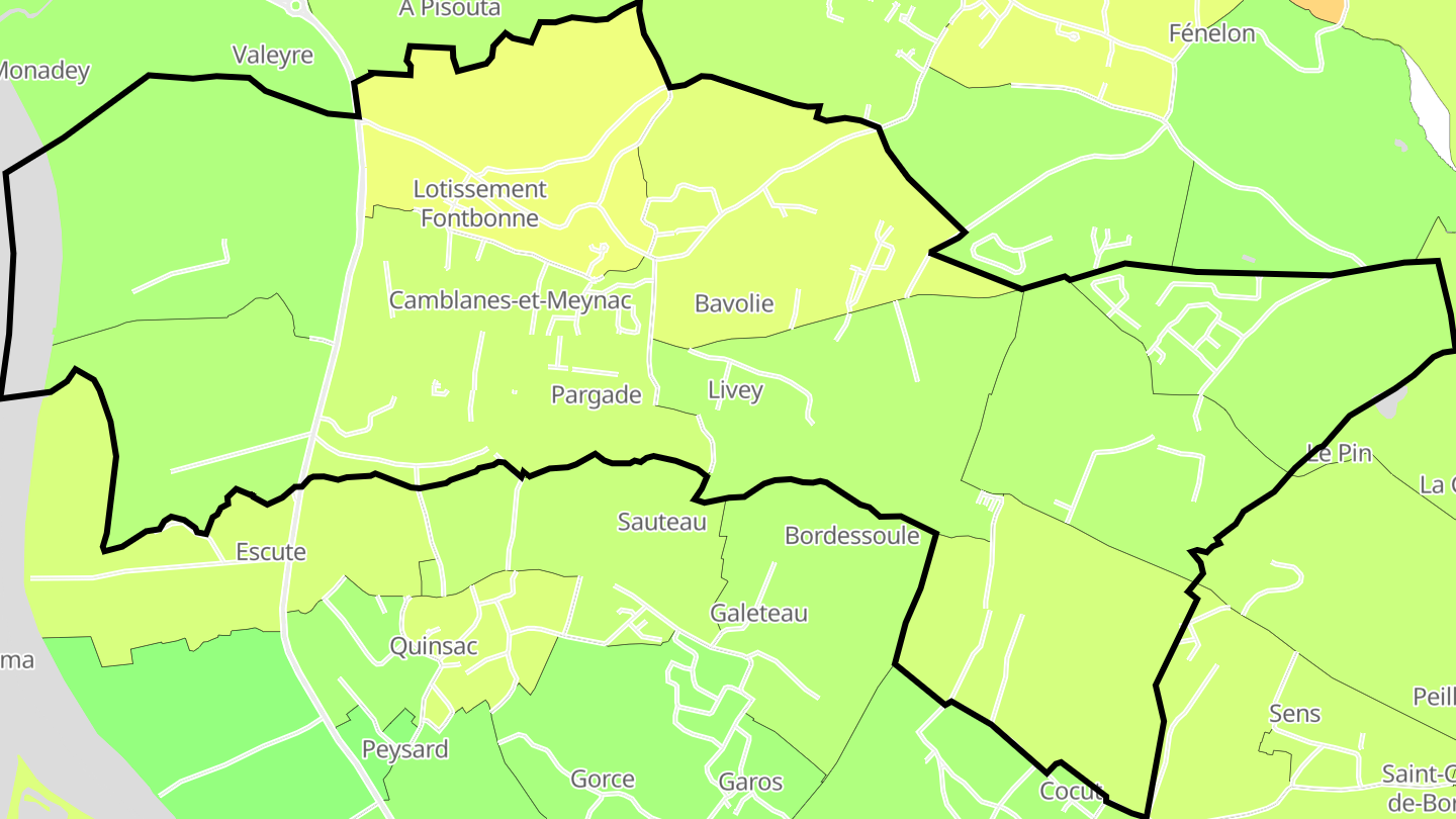 Carte des prix de l'immobilier Camblanes-et-Meynac