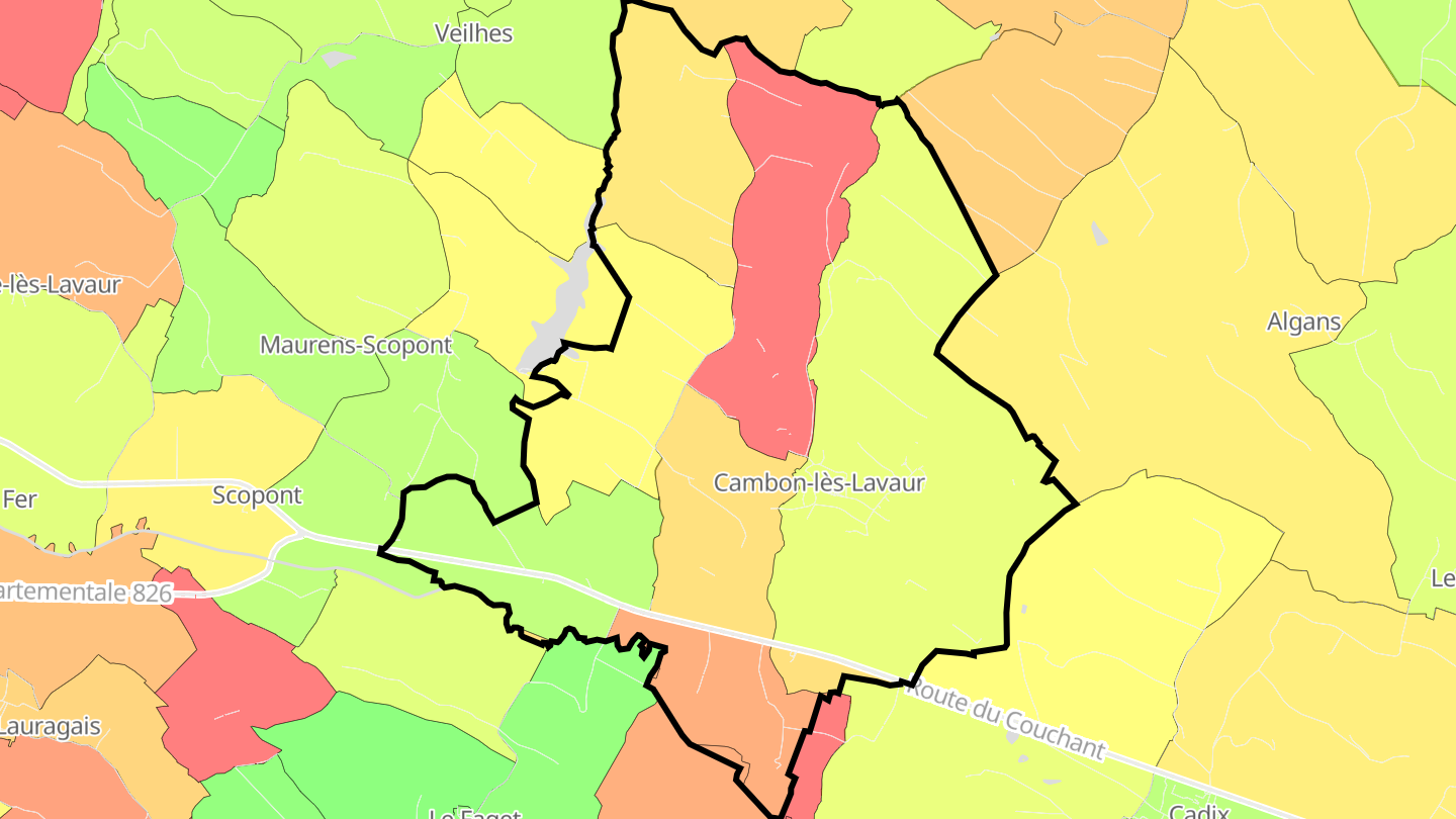 Carte des prix de l'immobilier Cambon-lès-Lavaur