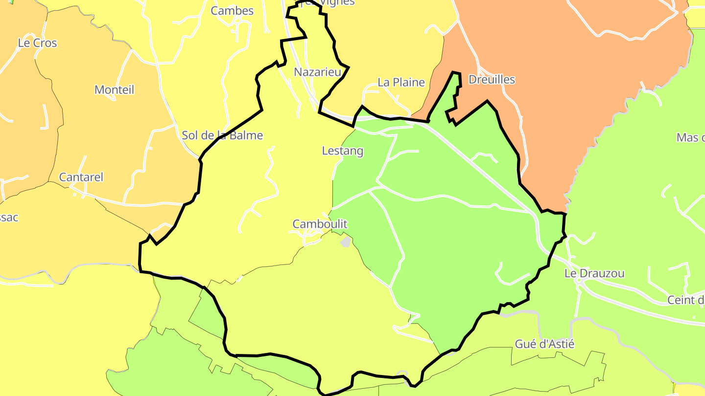 Carte des prix de l'immobilier Camboulit