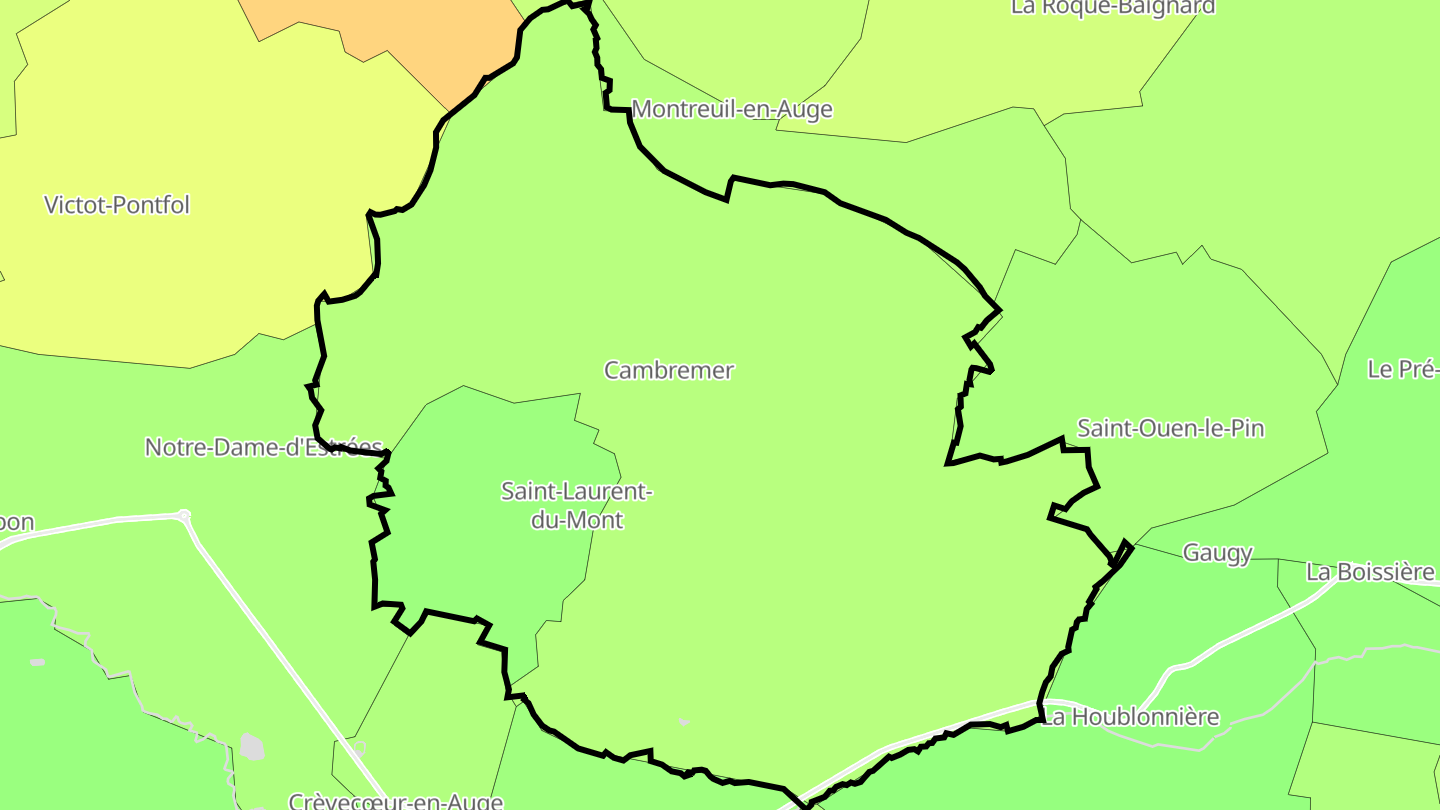 Carte des prix de l'immobilier Cambremer