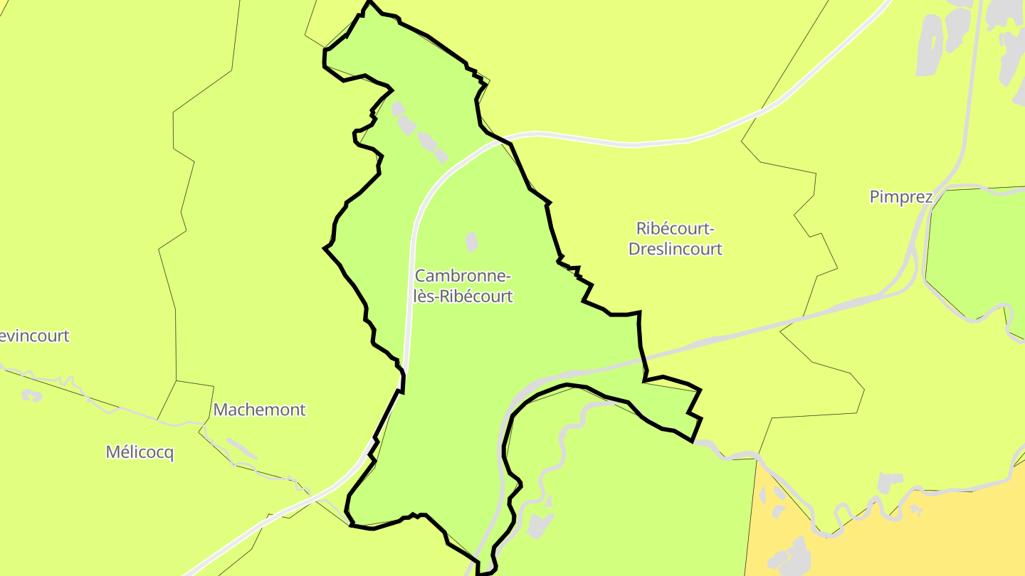 Carte des prix de l'immobilier Cambronne-lès-Ribécourt
