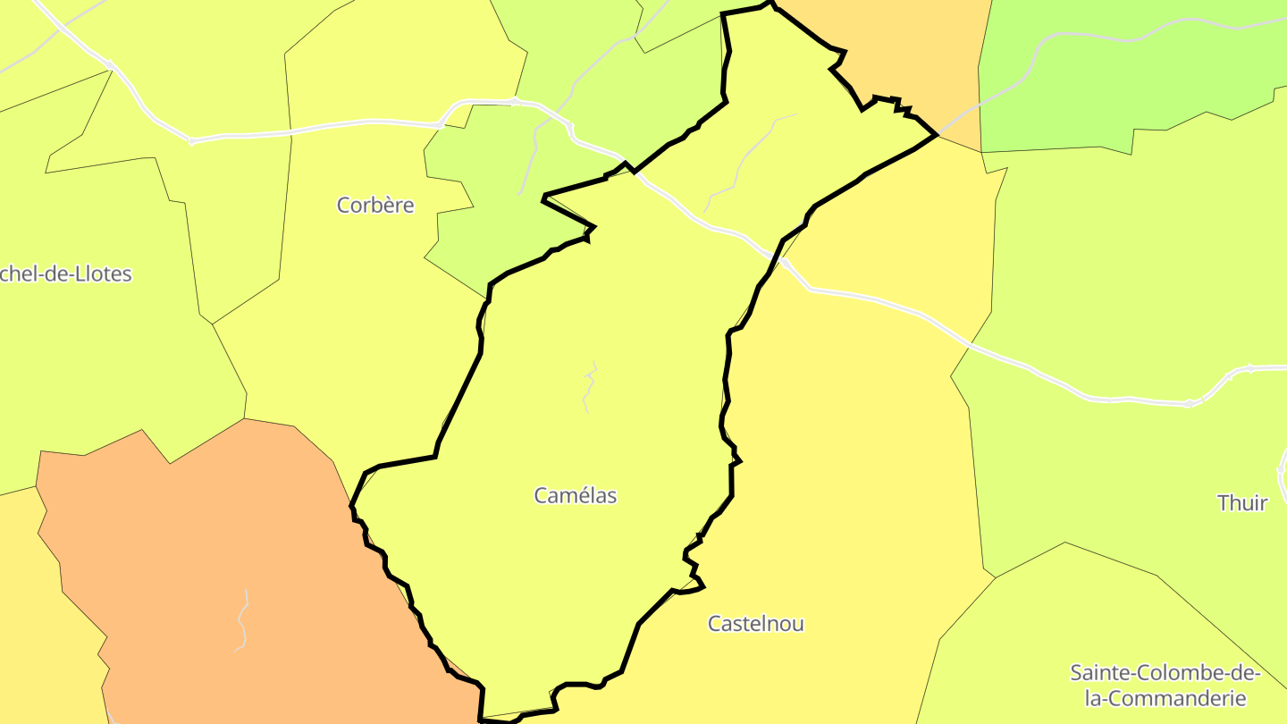 Carte des prix de l'immobilier Camélas