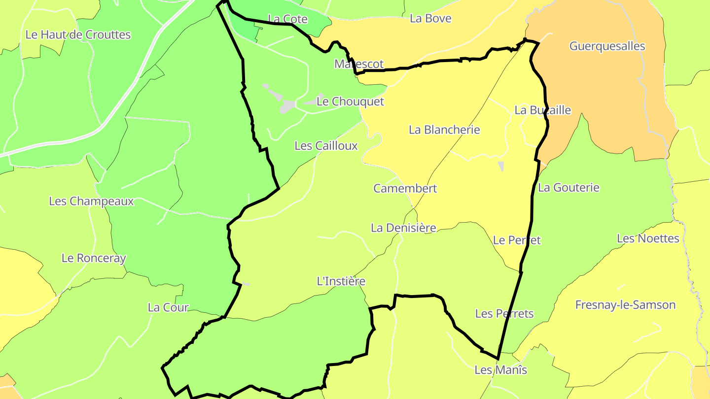 Carte des prix de l'immobilier Camembert