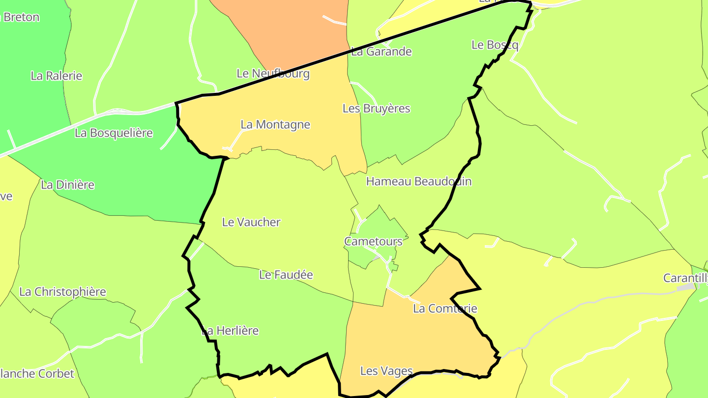 Carte des prix de l'immobilier Cametours