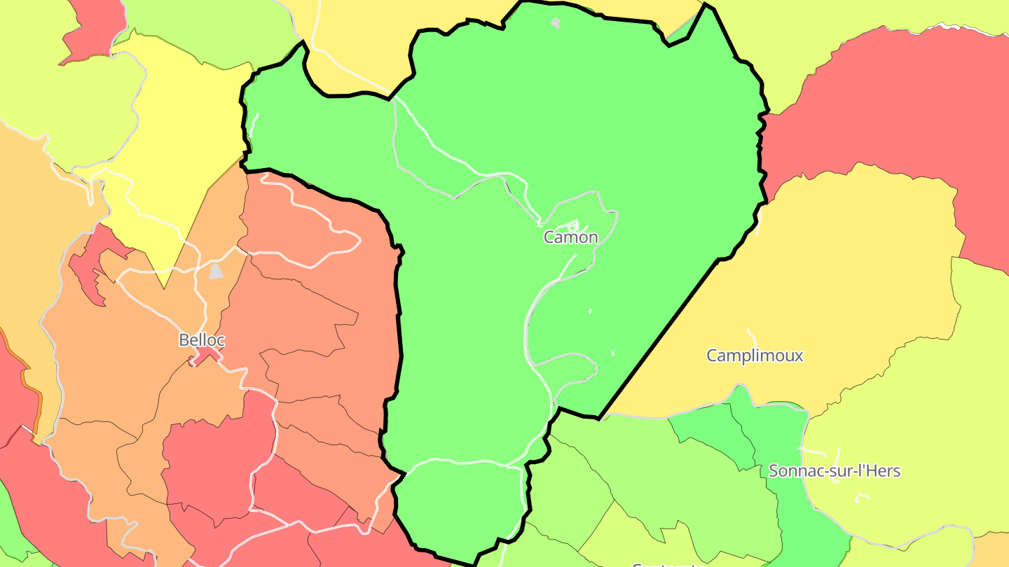 Carte des prix de l'immobilier Camon