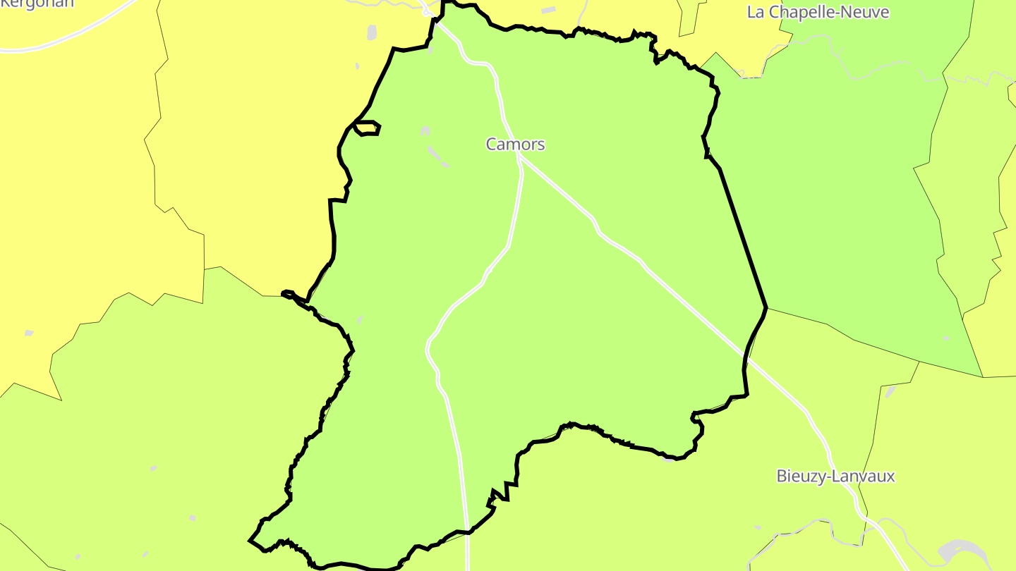 Carte des prix de l'immobilier Camors