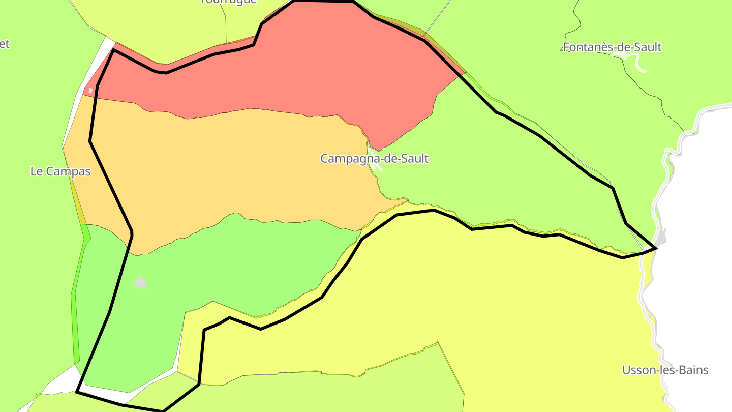 Carte des prix de l'immobilier Campagna-de-Sault