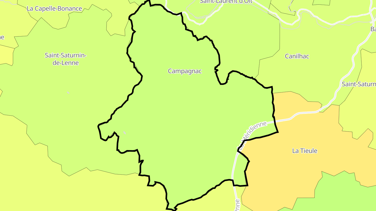 Carte des prix de l'immobilier Campagnac