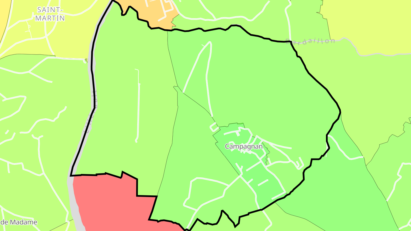 Carte des prix de l'immobilier Campagnan