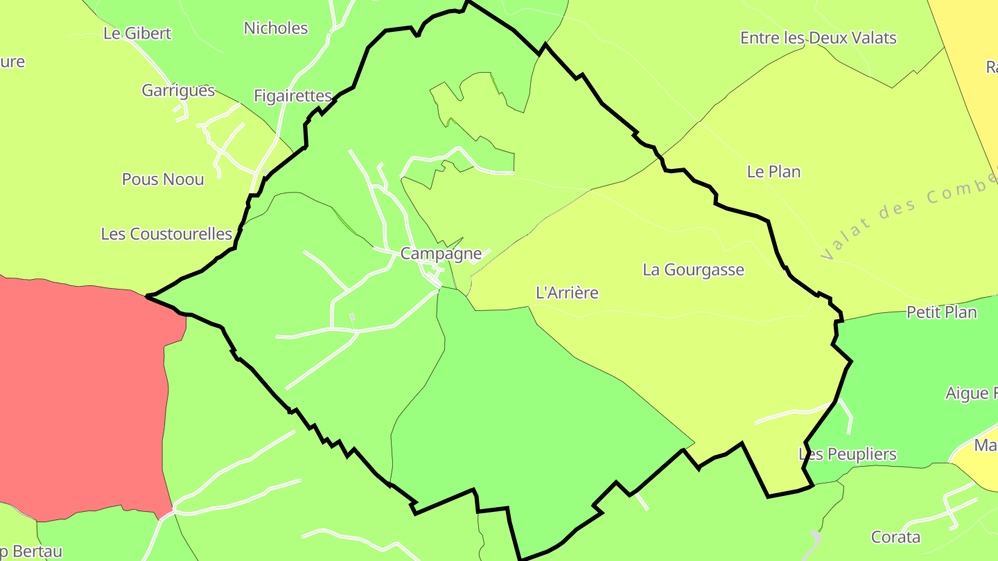 Carte des prix de l'immobilier Campagne