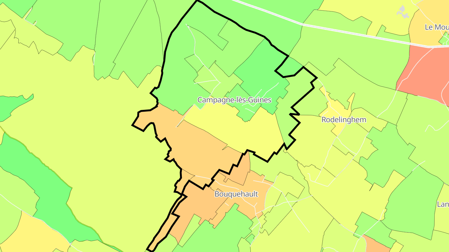 Carte des prix de l'immobilier Campagne-lès-Guines