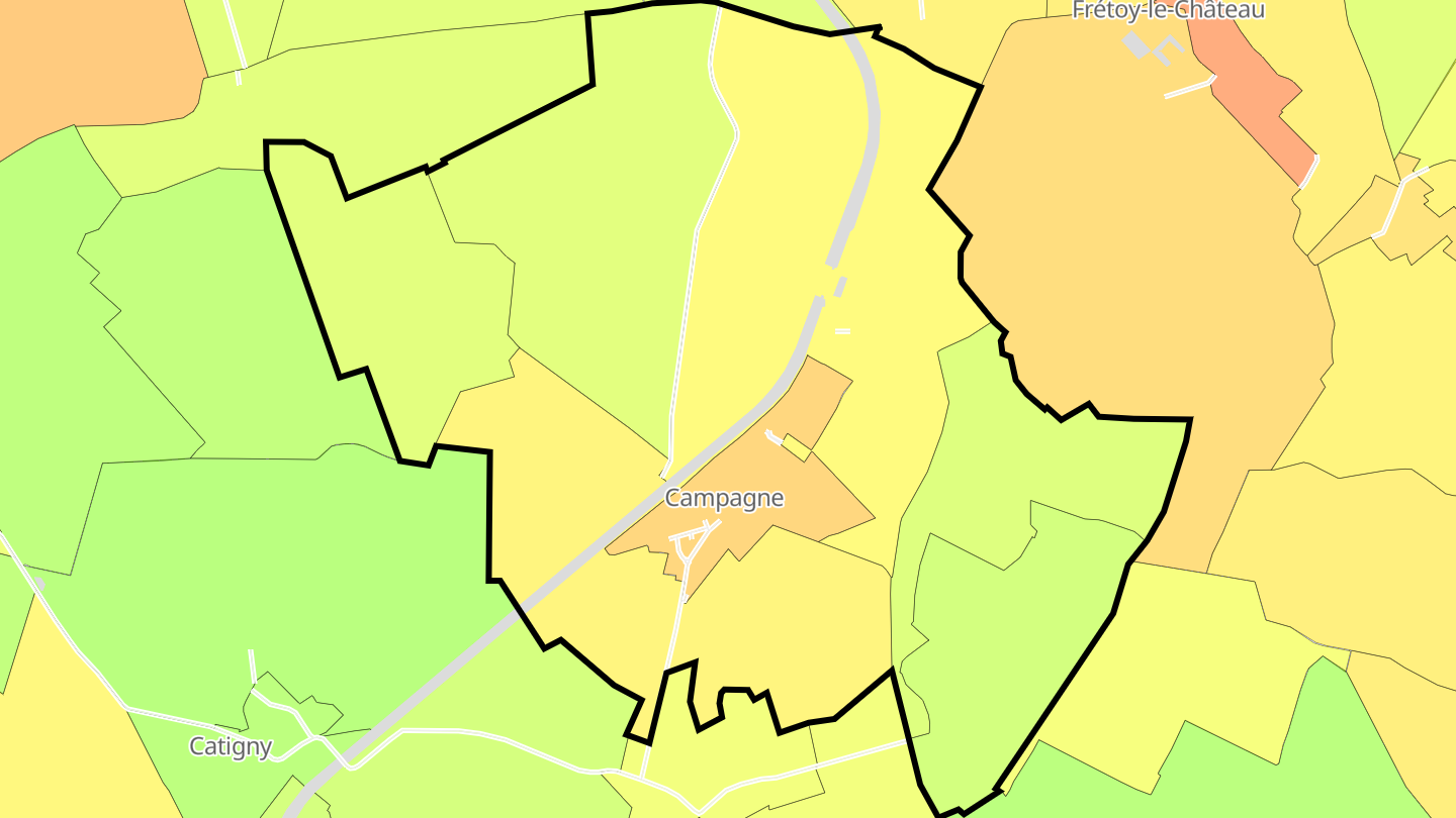 Carte des prix de l'immobilier Campagne