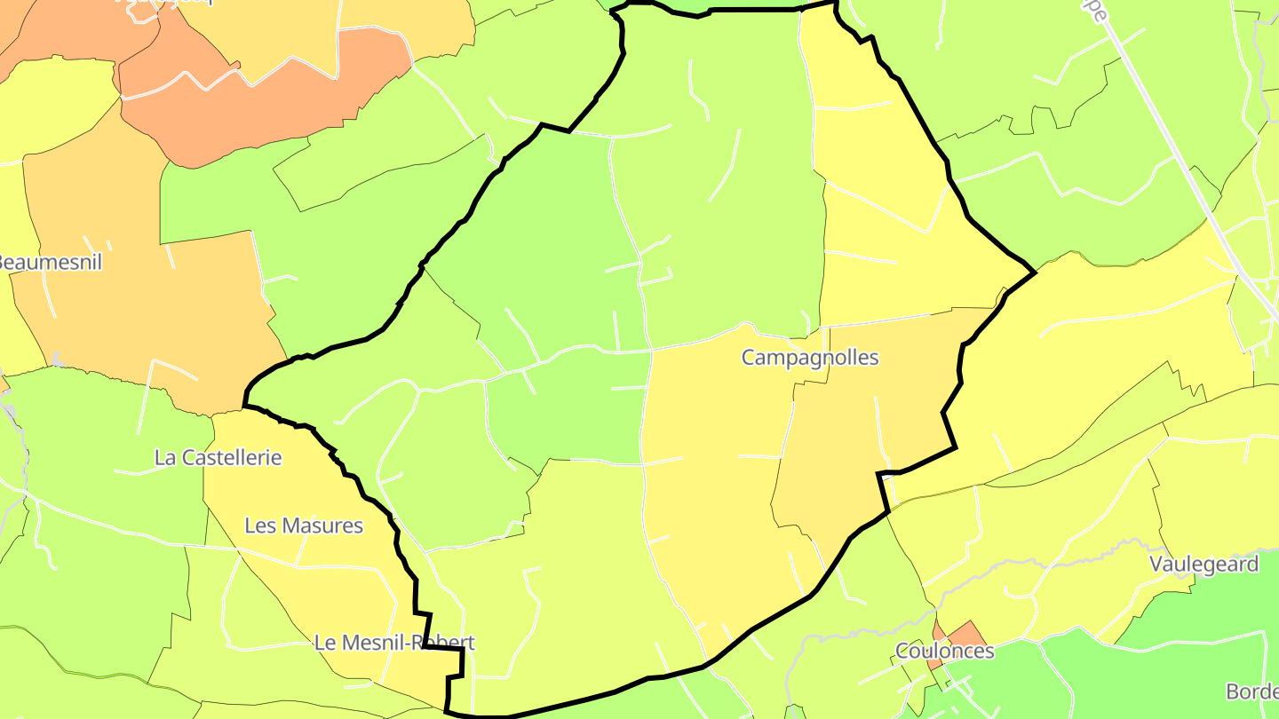 Carte des prix de l'immobilier Campagnolles