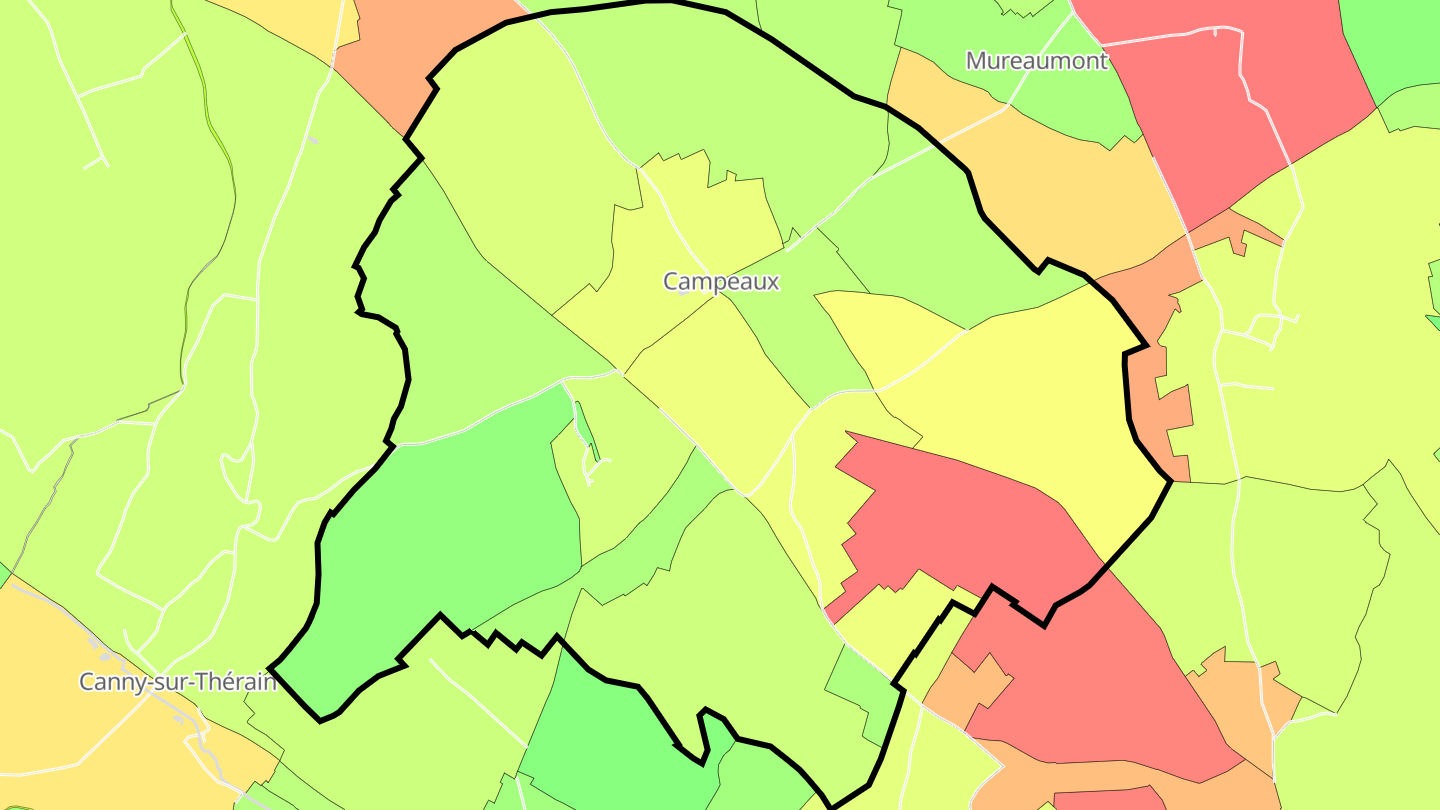 Carte des prix de l'immobilier Campeaux