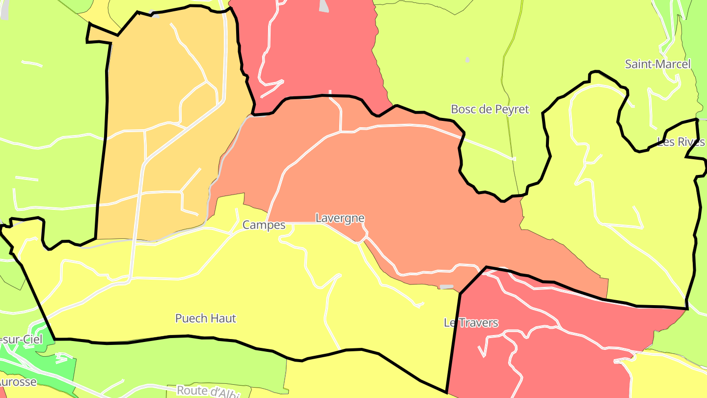Carte des prix de l'immobilier Campes