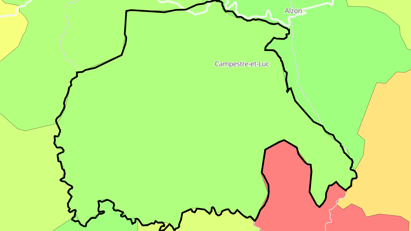 Carte des prix de l'immobilier Campestre-et-Luc