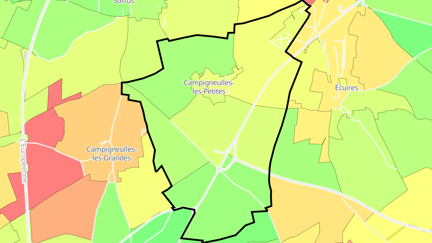 Carte des prix de l'immobilier Campigneulles-les-Petites